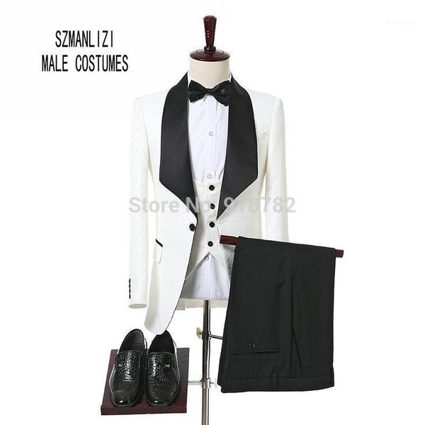 

white wedding suits groomsman suit 2021 custom made fashion tuxedo costume homme terno masculino slim fit men suits1, White;black