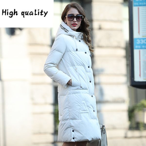 

fur raccoon real collar women's down jacket long warm winter coat women hooded female jackets casaco feminino wyq905, Black