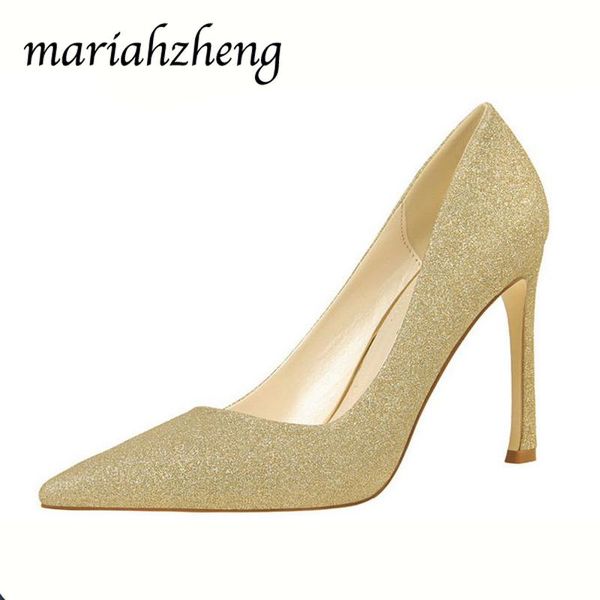 

dress shoes meriahzheng 10cm 2021 spring stiletto women's super high heel shallow mouth pointed single heels ds, Black