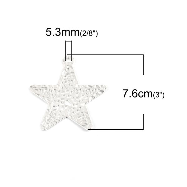 

doreenbeads zinc based alloy diy pendant pentagram star matt filigree fashion components 76mm(3) x 71mm(2 6/8) 1 piece