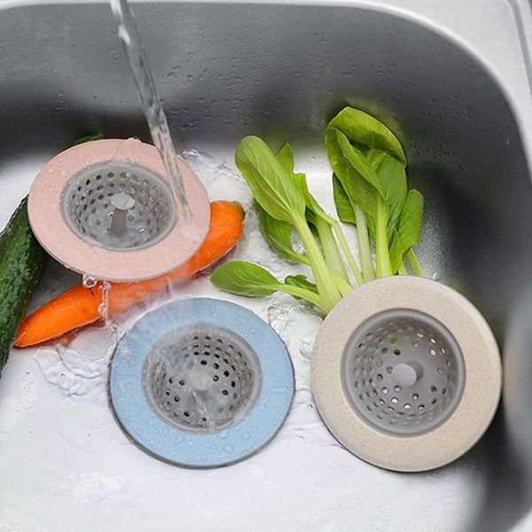 

silicone wheat straw kitchen strainer bathroom shower drain sink drains hair sewer anti-clogging eco friendly filter dhd2621