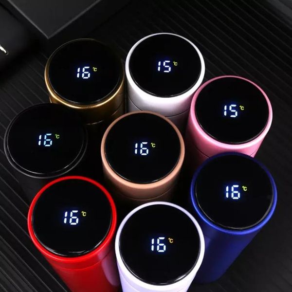 

smart thermos bottle 500ml vacuum flasks led digital temperature display stainless steel insulation mugs intelligent thermo cups