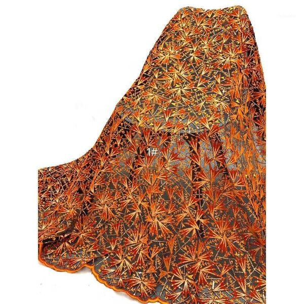 

ribbon african lace fabric colorful with sequins mesh shape elegant gentle gorgeous exquisite embroidery1, Pink;blue