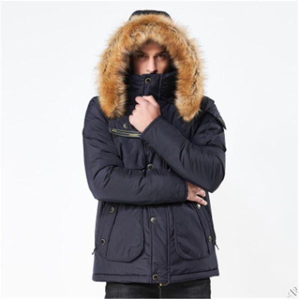

2018 new arrival parkas for men winter casual slim warm thick fashion hooded coat outerwear, Black