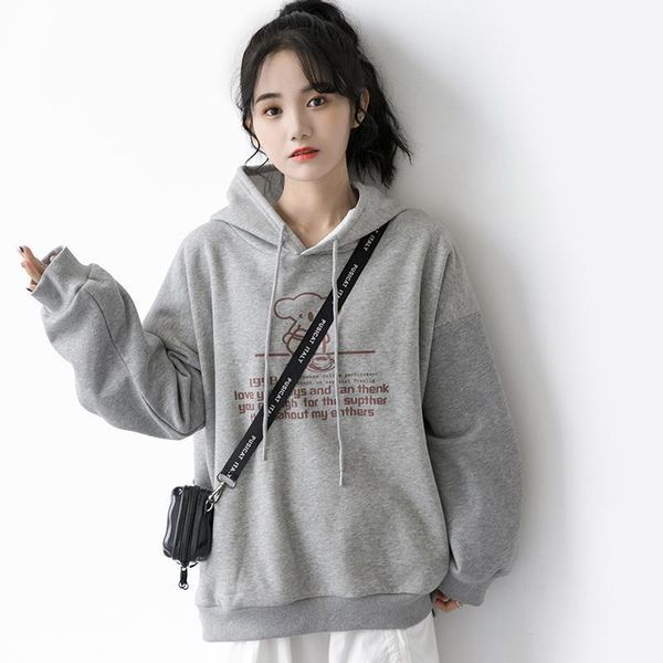 

plush printed new koala grey sweater for girls in winter 2020, Black
