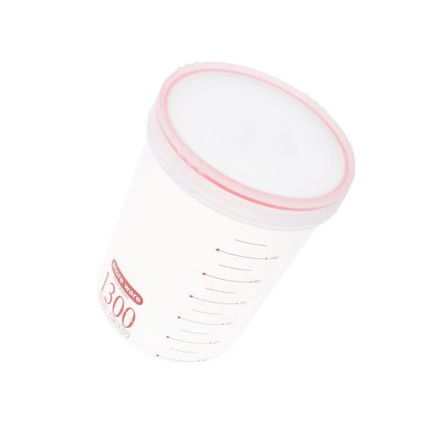 

transparent moisture-proof plastic sealed can grain storage tank kitchen cereal crisper for dry oatmeal rice (red, 7
