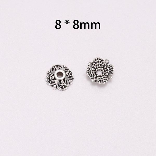 

50pcs / серия 8mm 4 лепестки тибетский резные цветок сыпучих sparer кроме end бисера caps для изготовления заключений diy ювелирных wmtyea i