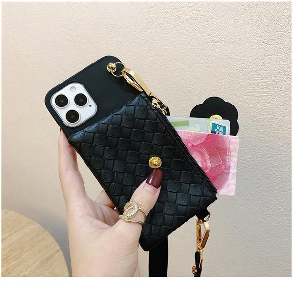 

long lanyard crossbody weave wallet case for samsung galaxy s8 s9 s10 plus s20 fe note 8 9 10 20 u qylngo