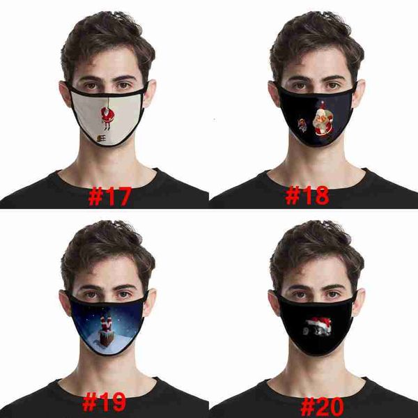 

santa fashion christmas kids 3d adults claus elk print anti dust reusable washable mouth cover xmas face masks cyz2678