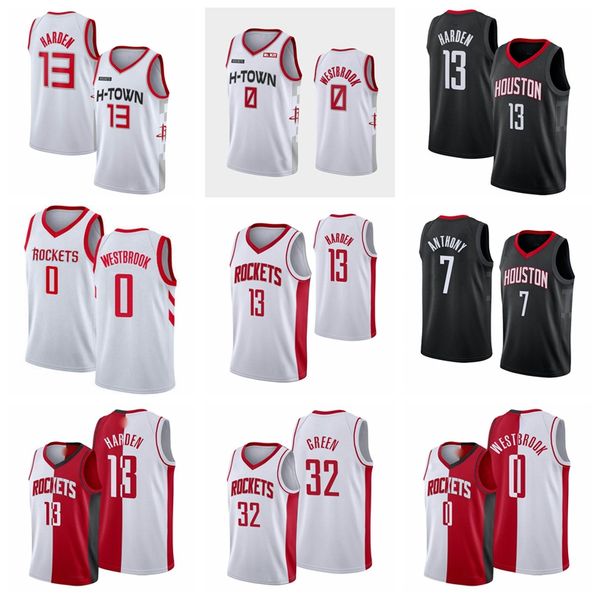 

houston rockets james harden jeff green russell westbrook men white city nba basketball jersey, Black