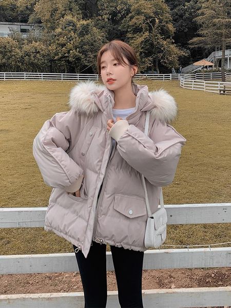

2020 autumn winter jacket women korean style woman coat warm hooded female parkas thick clothes chamarras de mujer pph2240, Black