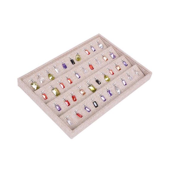 

linen ear pendant earrings ear studs eardrop organizer show case jewelry display holder box storage display boxes, Pink;blue