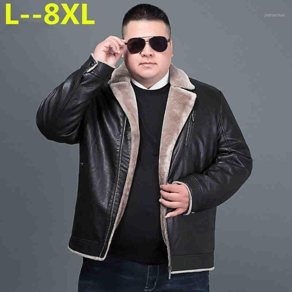 

plus size 8xl 6xl 5xl 4xl men's genuine leather jackets fashion black sheepskin coats with wool lining thick warm in winter new1