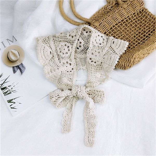 

new spring summer women's white black triangle lace scarf handkerchief bag with flowers woman silk hair head scarfs bandana a017 y20100, Blue;gray