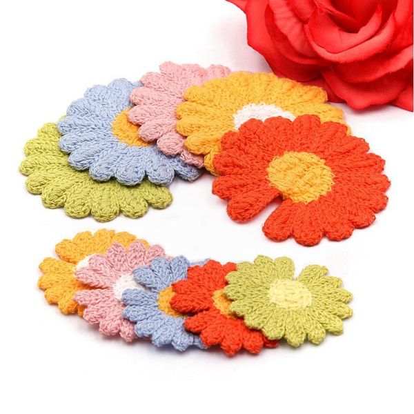 

4-6cm optional 12pcs cotton knitting flower for home hat shoes clothing decoration scrapbooking diy handmade crafts acc jlluxb