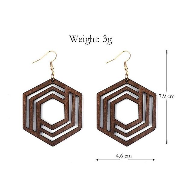 

cut out filigree teardrop large wood earrings for women painting lightweight hexagon geometric statement jewelry ac sqchve new_dhbest, Silver