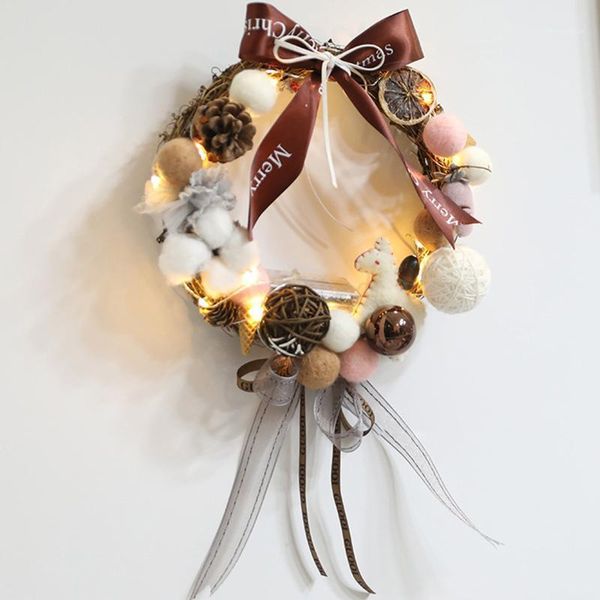 

30cm christmas thanksgiving wool rattan wreath door hanging wreath wholesale1