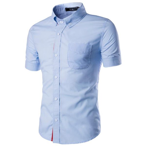 

men's casual shirts sell 2021 mens slim fit stylish dress short sleeve 5 colors 9066, White;black