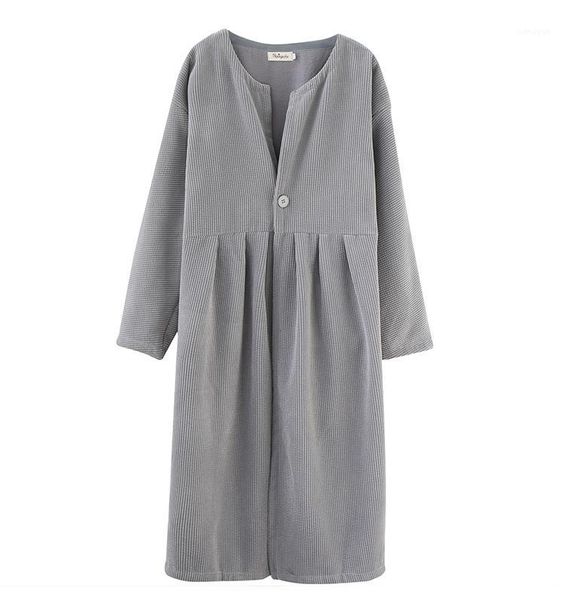 

p ammy 2019 new loose corduroy plus velvet winter coat women's long sleeve solid color long casual jacket1, Black;white