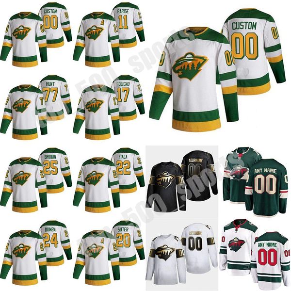 

minnesota wild 2021 reverse retro jersey 22 kevin fiala marcus foligno nino niederreiter greenway ryan hartman hockey jerseys custom stitche, Black;red