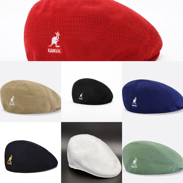 

qunhv ins супер пожарная шляпа для мужчин и берутских кепок женщин kangol beret polyester mesh kangaroo утка утка, Blue;gray