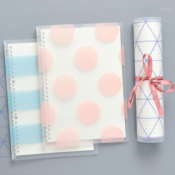 

soft cover loose-leaf book b5/a5 notebook simple pattern notebook paper diary removable simple thickened coil shell1, Purple;pink