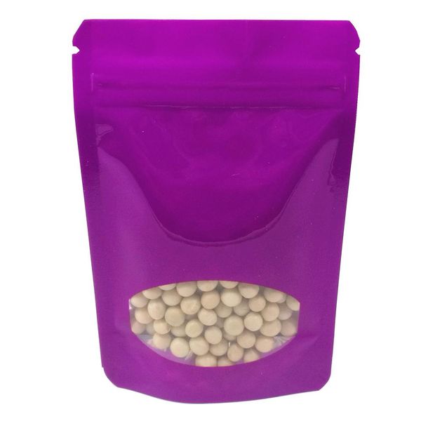 

50pcs 14x20cm doypack colorful aluminum foil zipper bag with round window coffee powder nuts beans storage mylar plastic pouches h bbyfiy