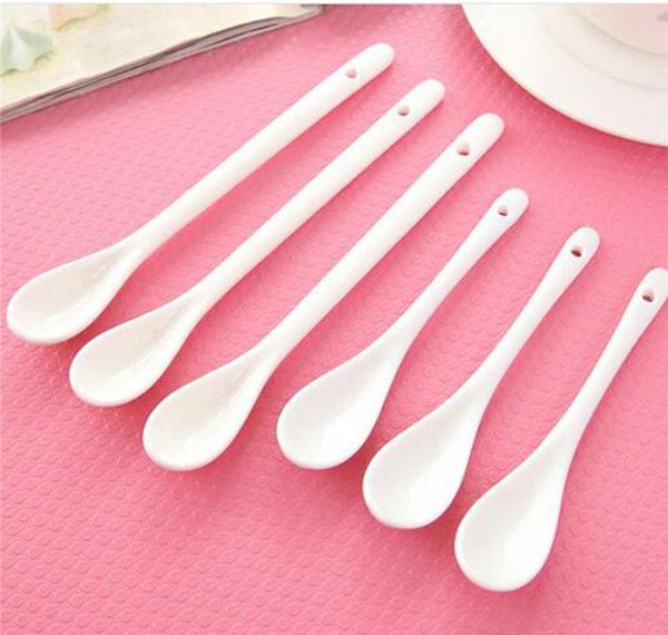 

spoons teaspoon teaspoons white coffee china white ceramic long delicate stir porcelain pure small spoons coffee for bone tea wmtkx
