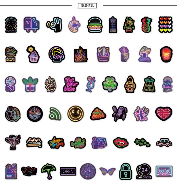 

cool neon stickers kids toys bicycle phone suitcase guitar skateboard backpack jdm graffiti waterproof sticker gift