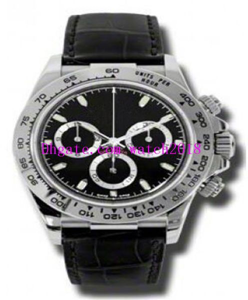

original box paper luxury watches 40mm 116518 116515 116519 diamond white black dial mechanical automatic black brown leather strap men, Slivery;brown