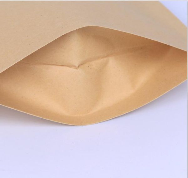 

1000pcs zipper brown kraft aluminizing pouch,stand up kraft paper aluminium foil bag resealable zip lock grip seal wmtsqj dh_niceshop