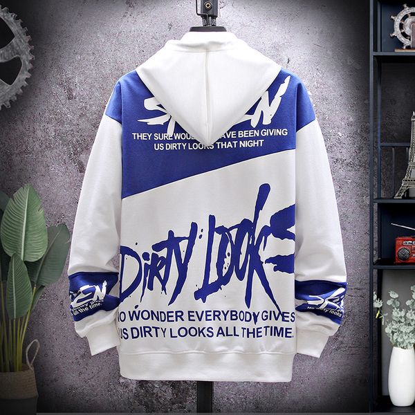 

spring 2020 new men's around the neck hip hop punk hoodie pullover streetwear casual fashion with male hoodies 2b8o, Black