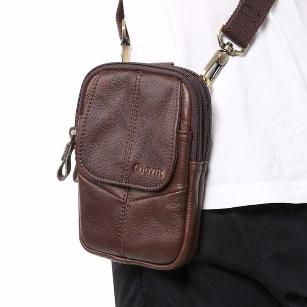 

men's genuine leather fanny pack shoulder bag hip bum money belt waist bag men waist pack vintage travel cell phone