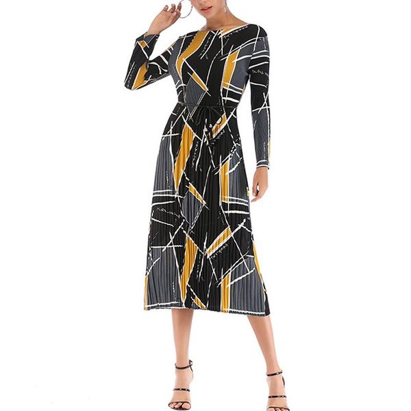 

in europe and america women's dress diamond round neck chiffon dress, Black;gray