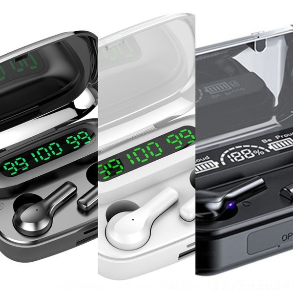 

emht tws with earphones b5 wireless mic headphone waterproof 6d stereo sports headset touch control earbuds 300mah charging box 5.0 bluetoot