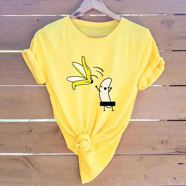 

plus size s 5xl t shirt funny banana peeling himself print t shirt women cotton o neck short sleeve summer tee, White