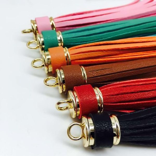 

12pcs lot personalized suede tassel pendant leather tassels for keychain bag cellphone pendant home decoration diy accessories h qylflh