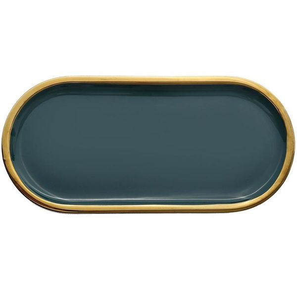 

jewelry pouches, bags ceramic marble storage tray europe fruit breakfast oval plate dessert dish decoration, Pink;blue