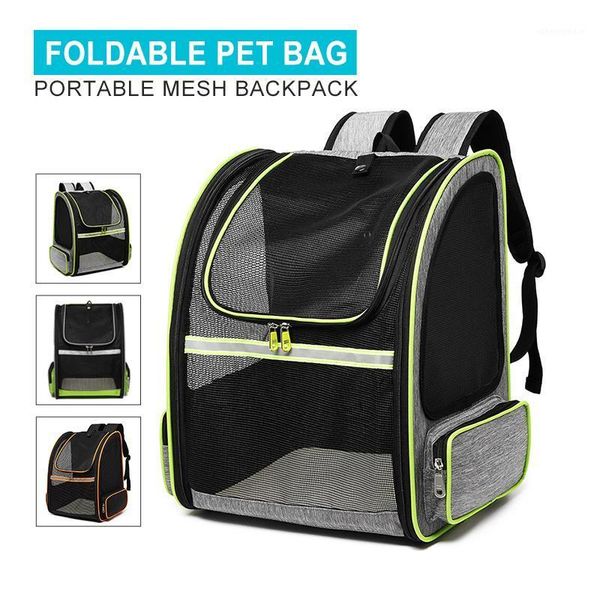 

portable foldab dog backpack mesh breathable decompressio dogs cat carrier bag outdoor travel resistant fashion pets bags1