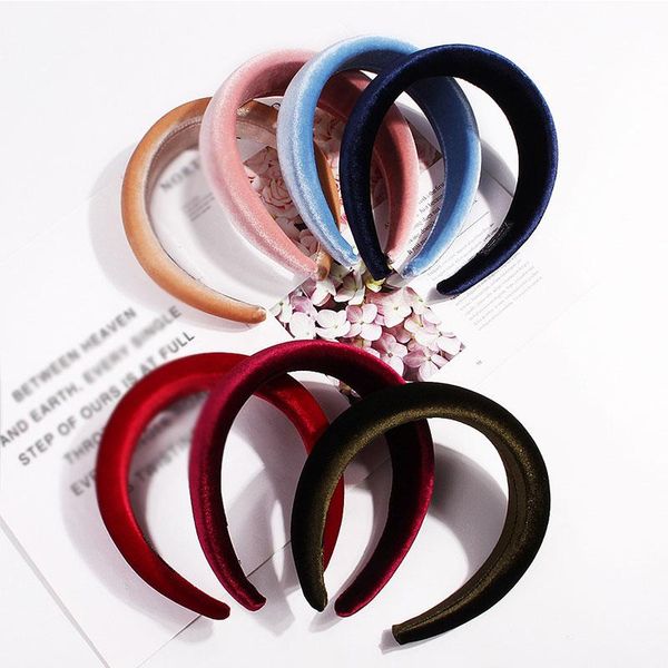 

fashion sponge padded headbands for women wide bezel hairbands thick velvet hair hoop girls non-slip hairband hair accessories q sqcawi