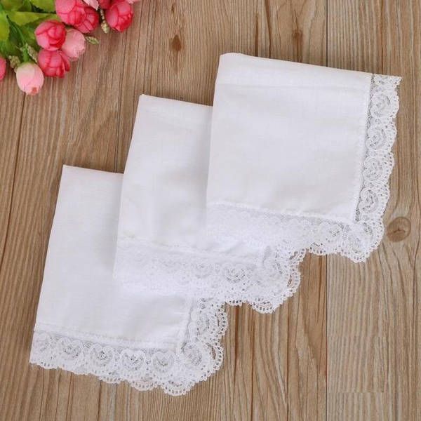 

gifts thin woman wedding white party lace decoration cloth napkins plain blank diy handkerchief 25*25cm8yq9