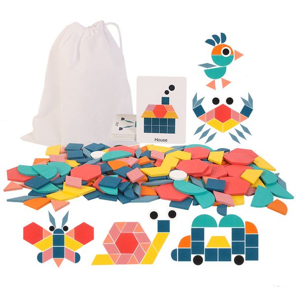 

new kids wooden 3d jigsaw puzzle clever board baby montessori educational learning toys for children geometric shape puzzles toy gift