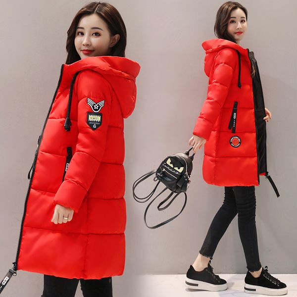 

only $169 limited promotion winter jacket women coat hooded outwea cotton padded lining winter female basic coats 201110, Black