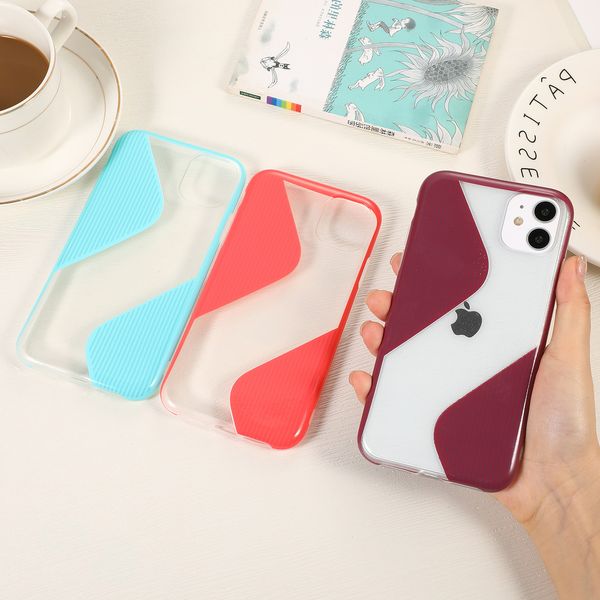 

4gf2020 контрастный цвет s форма splice прозрачный чехол для iphone se2020 11 pro xs maxvip