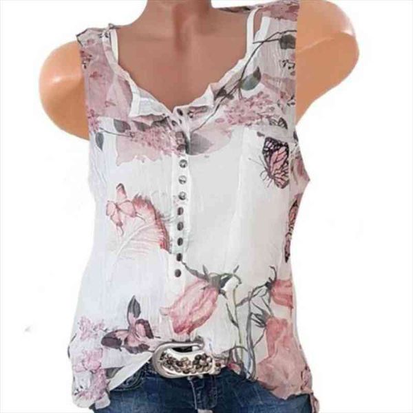 

s-5xl plus size summer white womens shirts tunic slim chiffon blouses button sleeveless shirts blusa mujer top