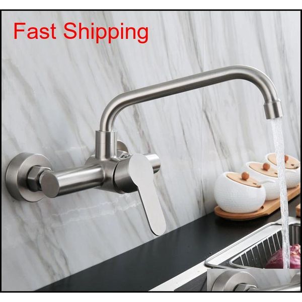 

kitchen faucet stainless steel bathroom basin sink tap wall mounted 360 degree swivel double hole cold wa qylsyu sports2010
