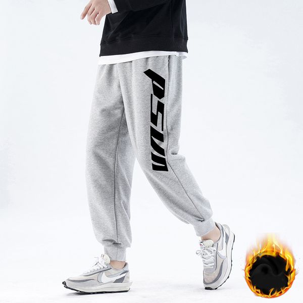 

thick winter, baggy sweatpants, ankle-length joggers, track pants., Black