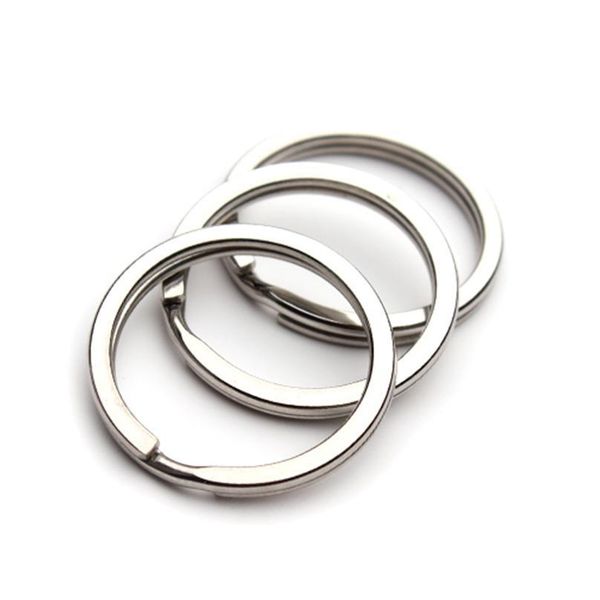 

louleur 20pcs/lot 2m stainless steel flat keyring key chains round split metal key rings keychain ring for bag key acc jllcne