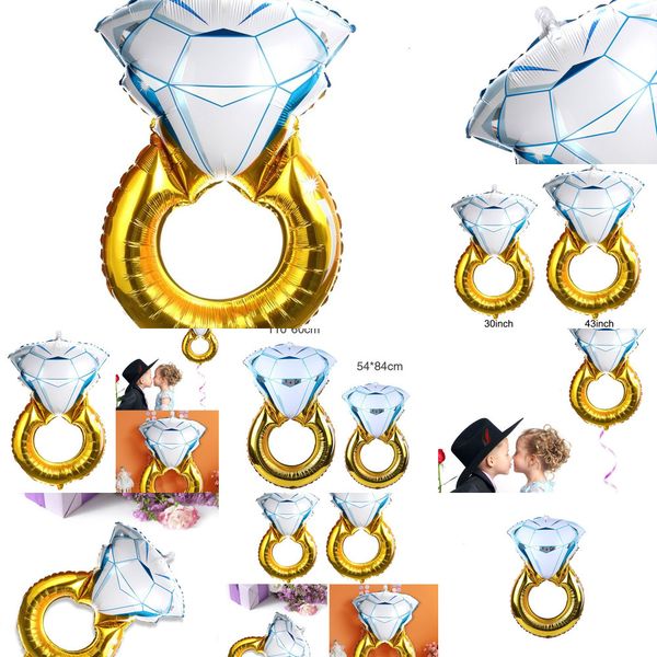 

30inch/43inch lover marriage diamond balloon bride ring engagement foil valentine's day wedding decoration balloons 2 nl3fb