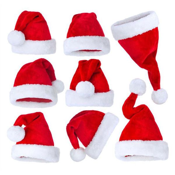 

christmas decorations 2021 santa hat decorative cap plush warm crafts creative dangling balls home decoration holiday props